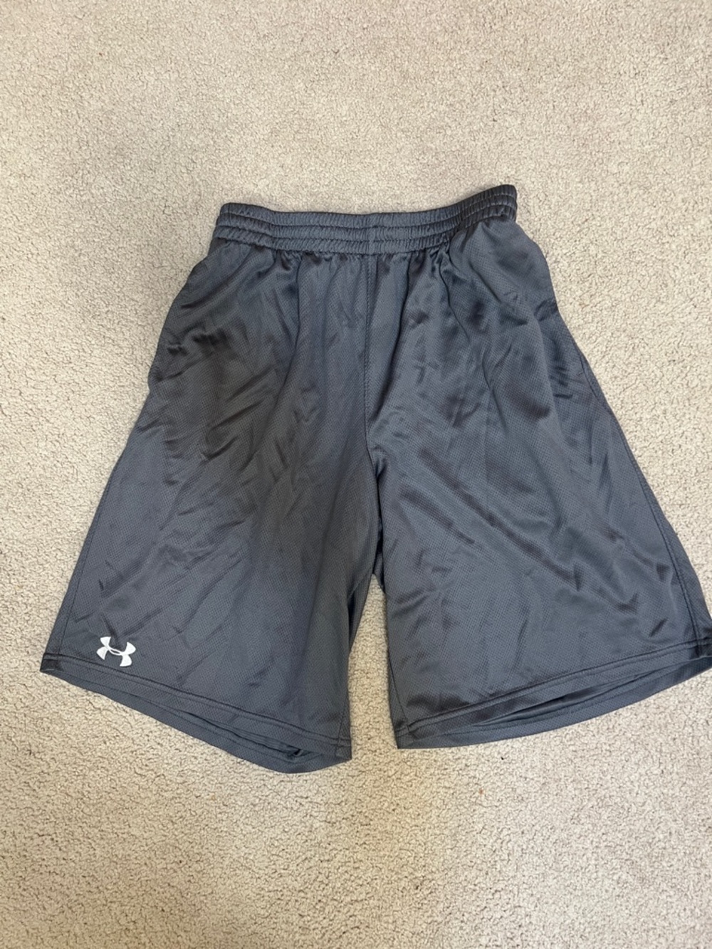 Under Armour Youth Grey Athletic Mesh Basketball Shorts